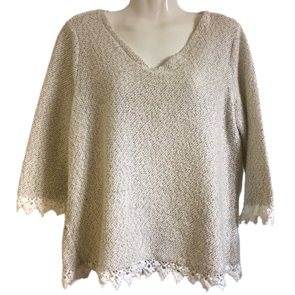 Robert Louis Neutral Color Crochet Trimmed Size: XL New With Tag
